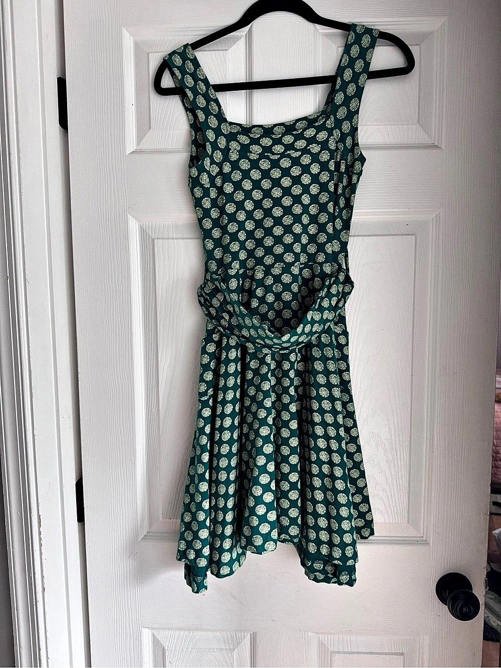 Effie's Heart The Venice Dress - Polka Dot Mini Dress Green & Cream Medium